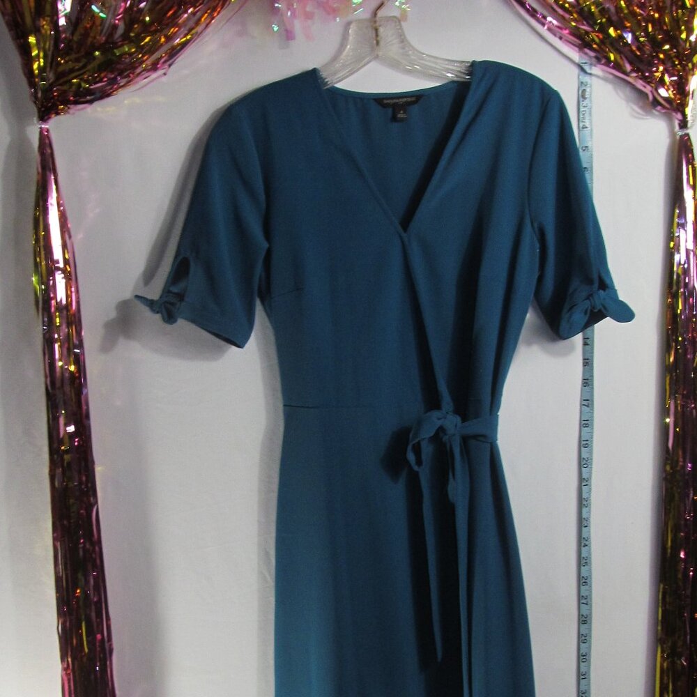 Banana Republic size 4 teal wrap dress EUC